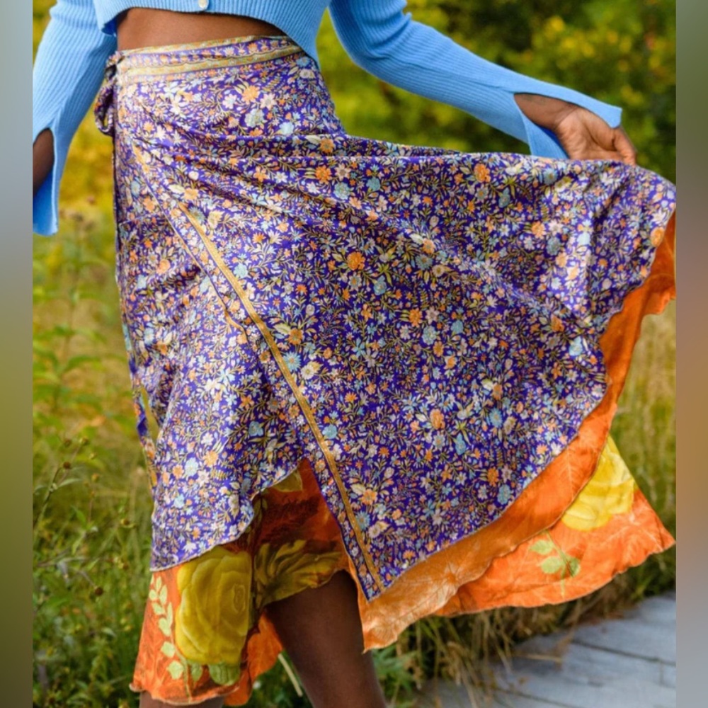 Reversible Silky Maxi Skirt. Multiple Ways to Wear For Big or Small Young Older - Picture 10 of 17